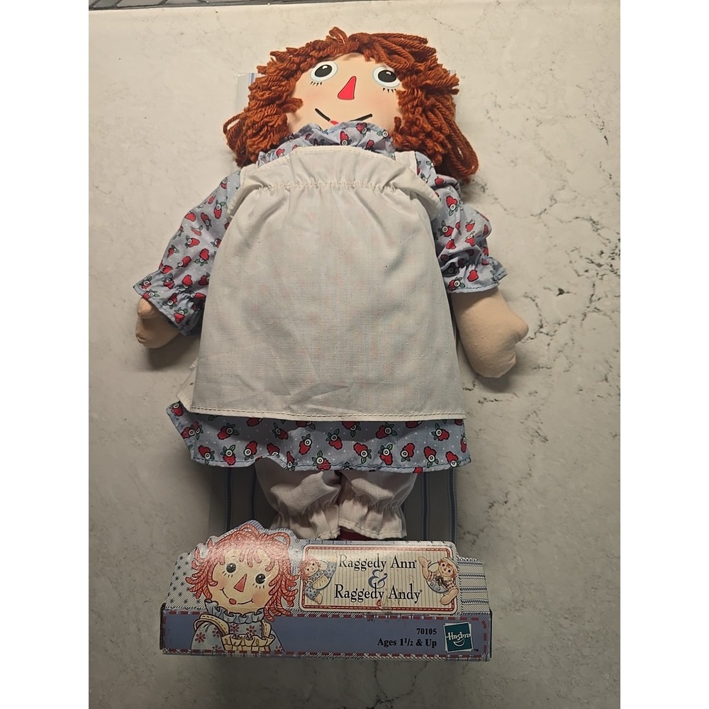 Vintage Playskool Hasbro Softies Raggedy Ann Cloth Doll Red Yarn Hair 36"‎